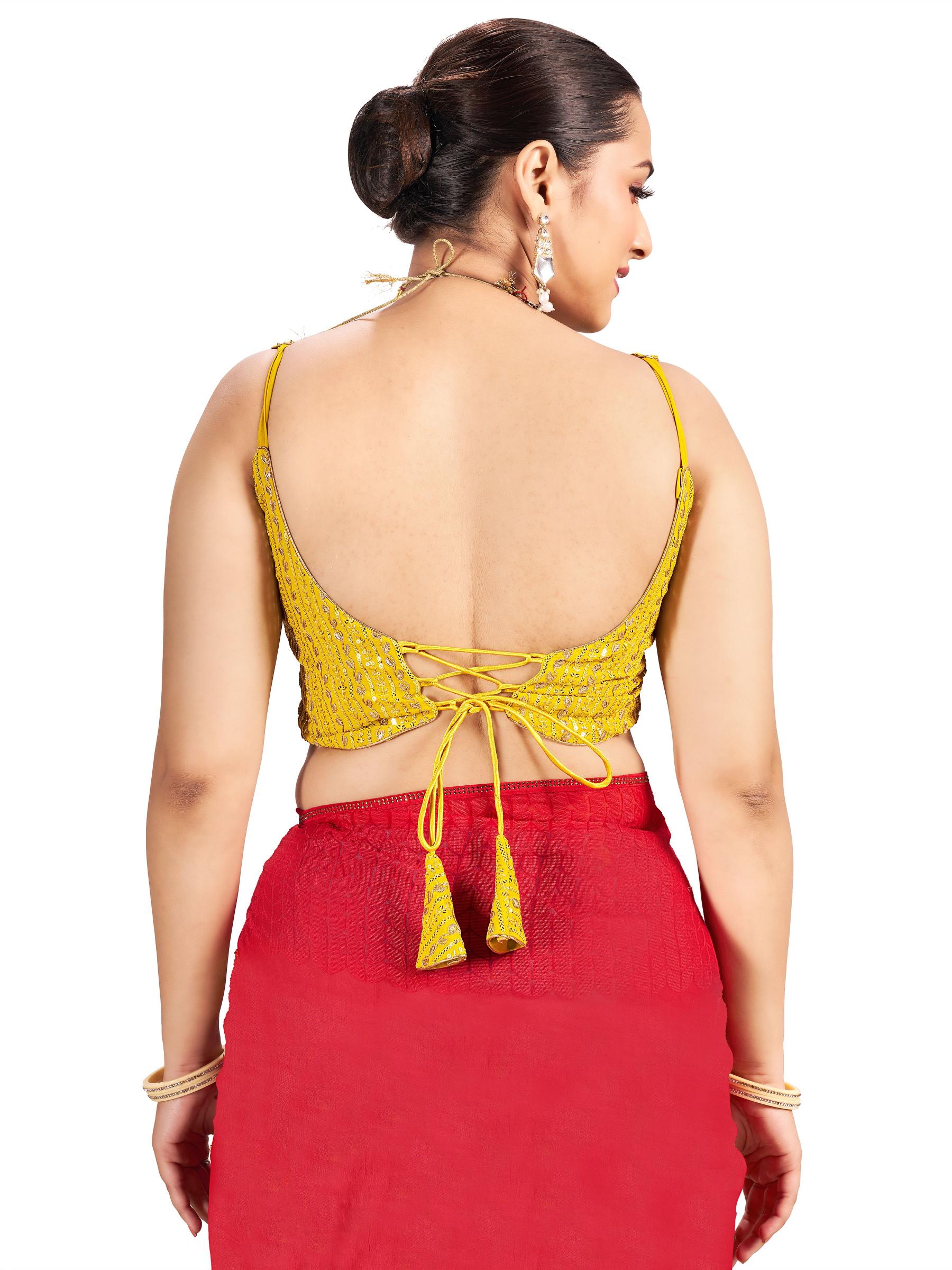Yellow Georgette Readymade Blouse — alternate view