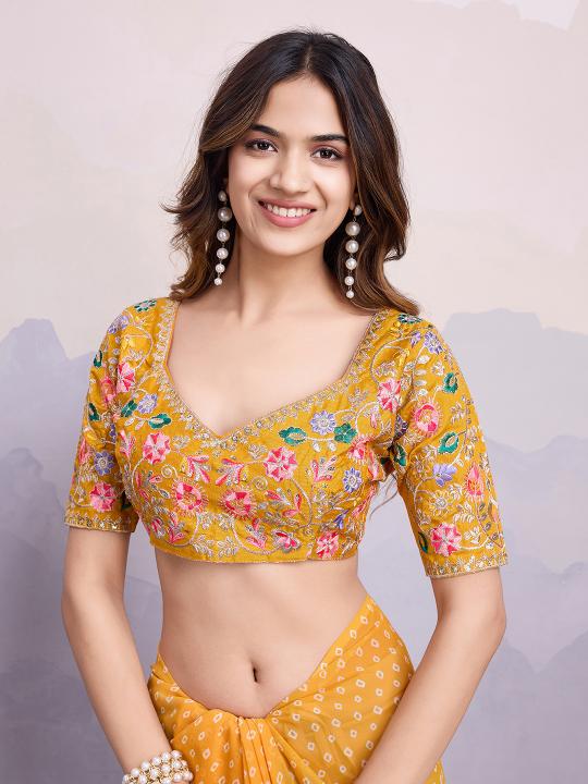 Yellow Georgette Saree