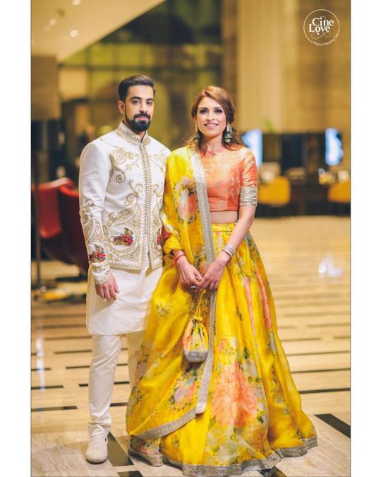 Yellow Khadi Organza Lehenga Choli