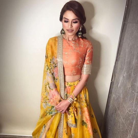Yellow Khadi Organza Lehenga Choli