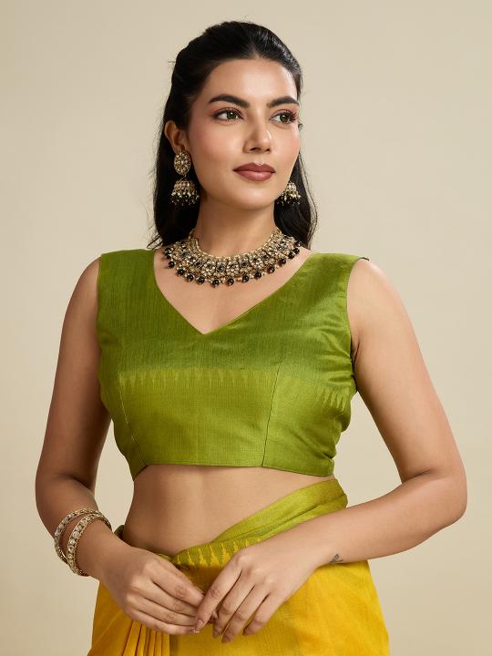 Yellow Khadi Raw Silk Saree