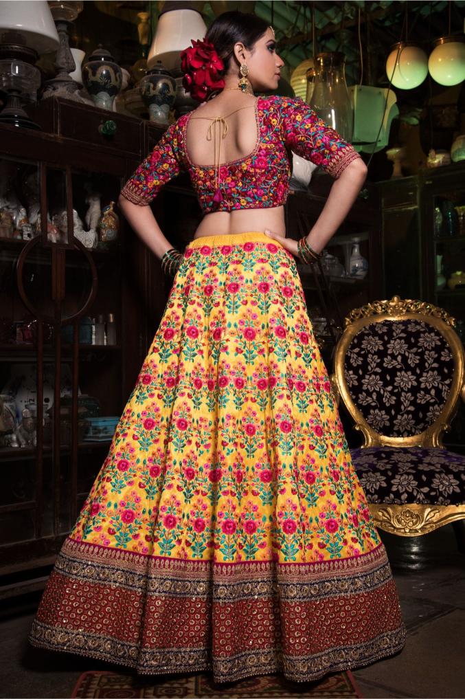Yellow Mulberry Silk Lehenga Choli — alternate view