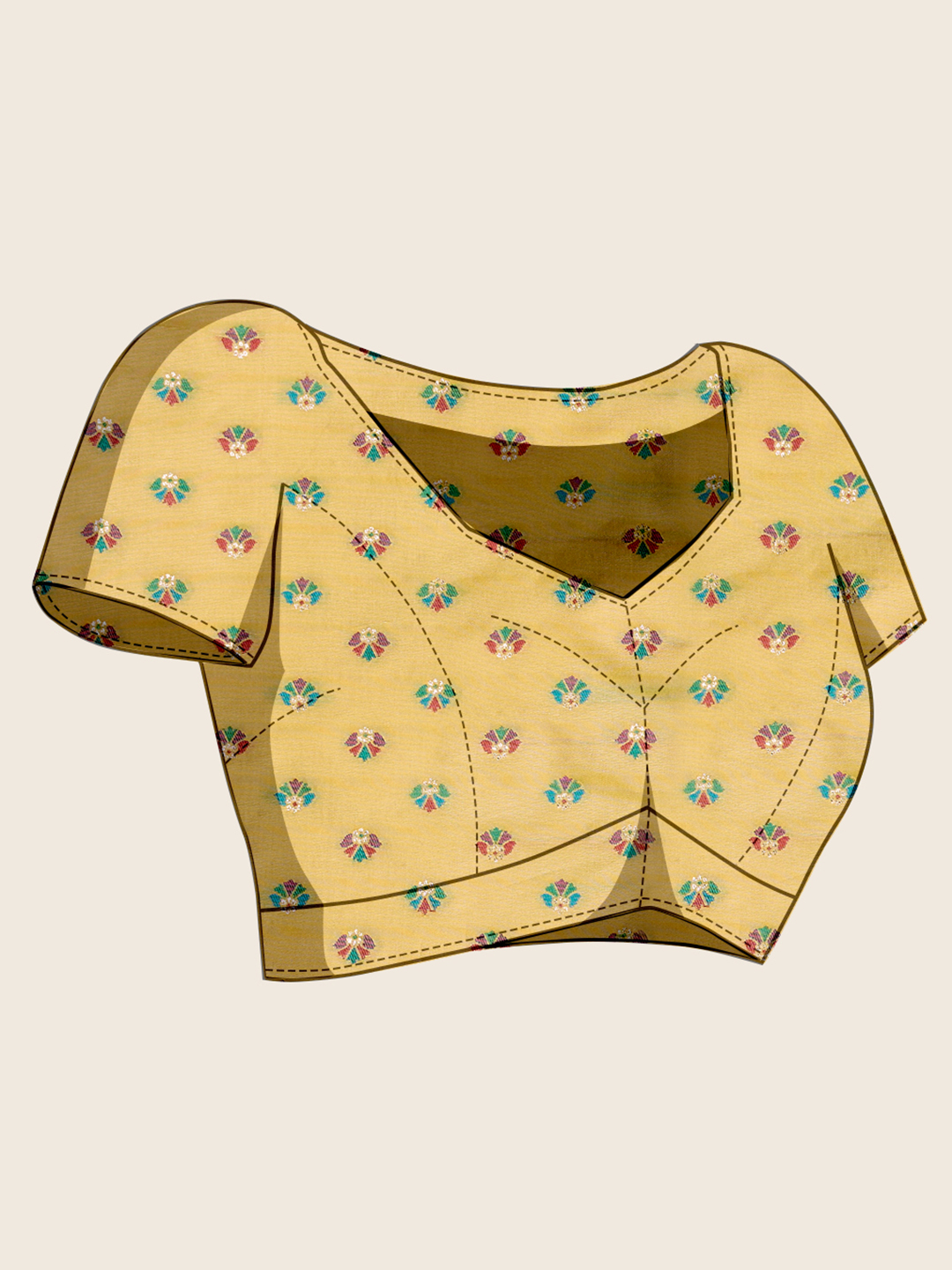 Yellow Pashmina Silk Meenakari Designer Saree