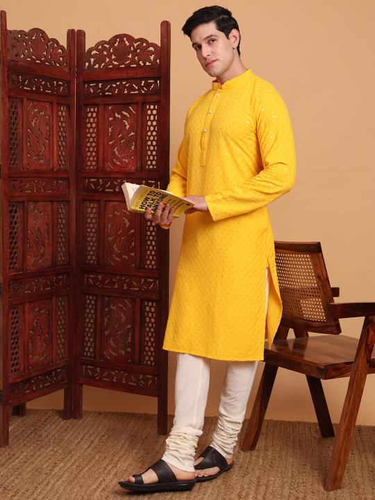 Yellow Rayon Kurta Payjama