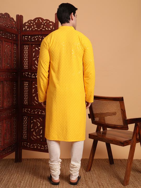 Yellow Rayon Kurta Payjama