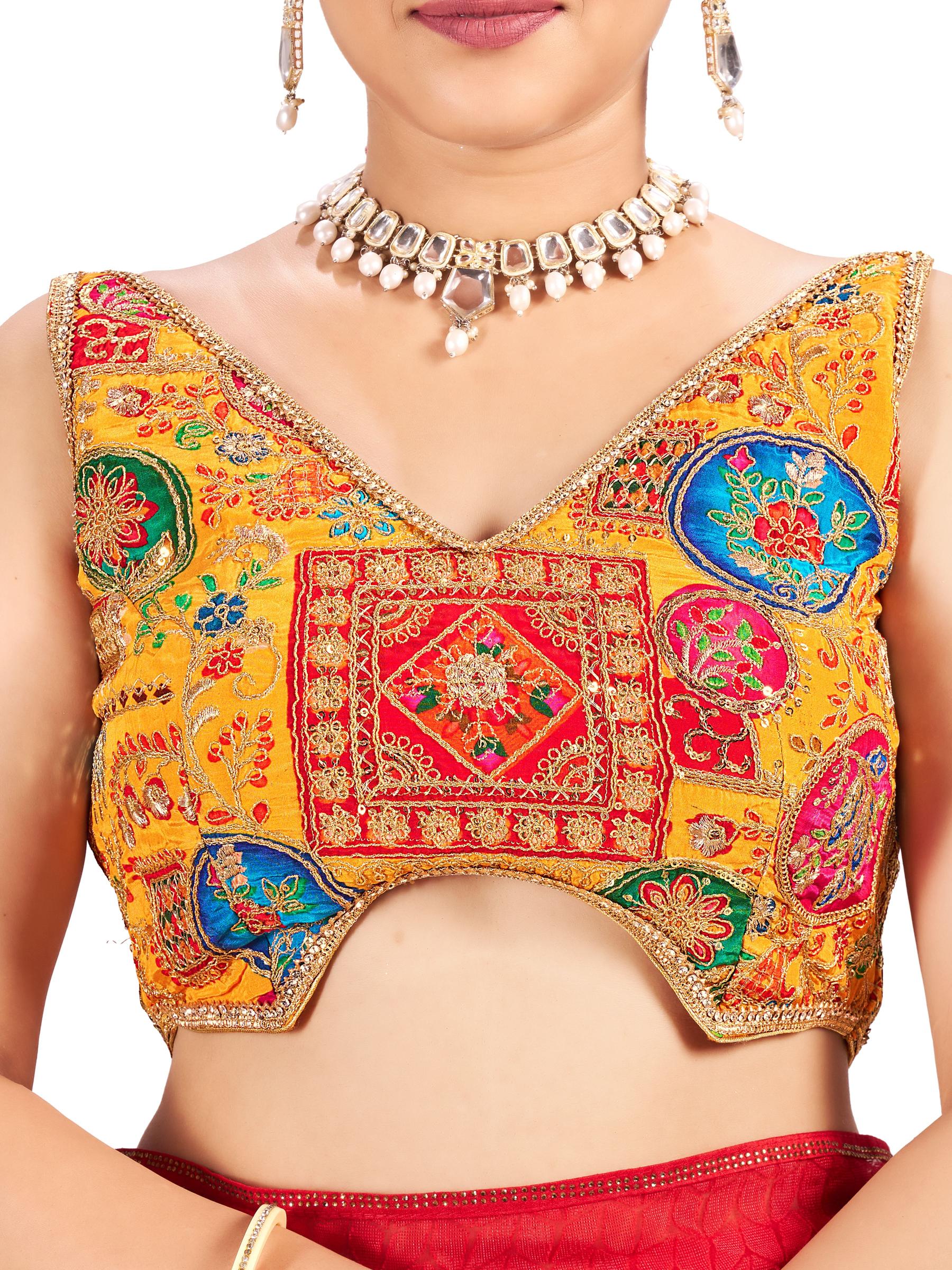 Yellow Silk Readymade Blouse