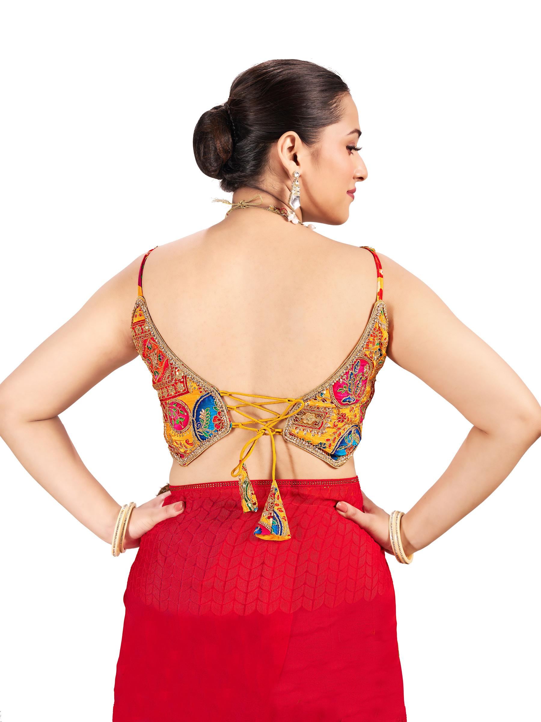 Yellow Silk Readymade Blouse — alternate view