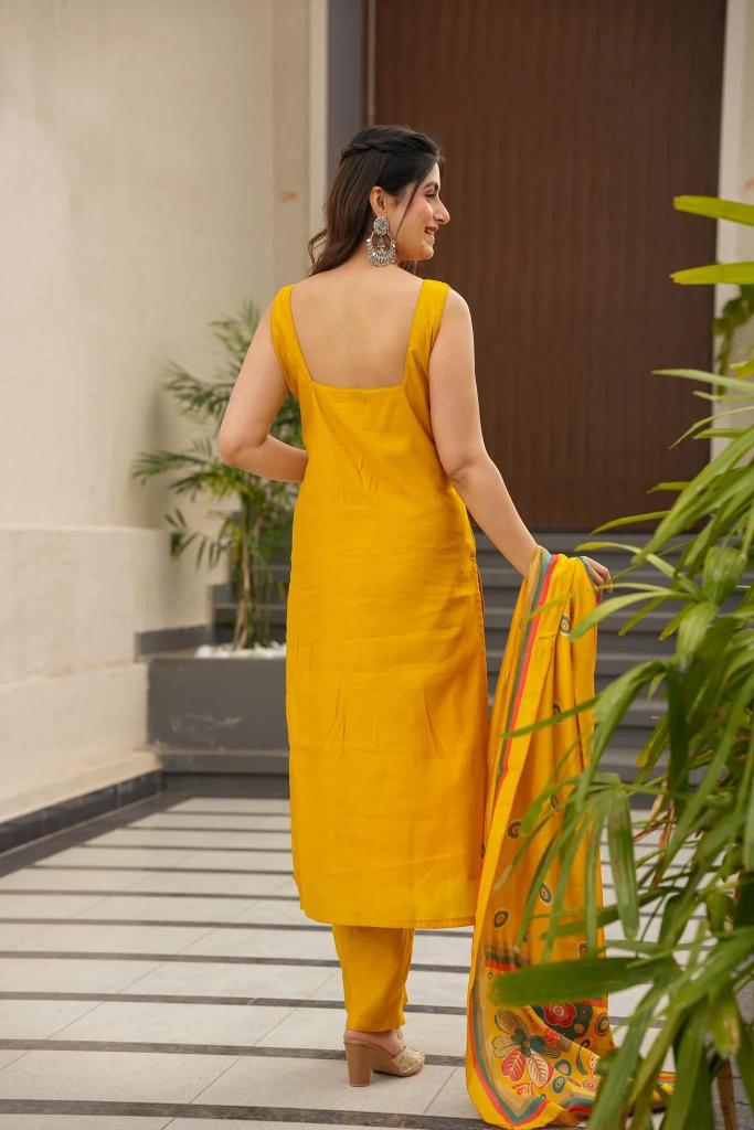 Yellow Silk Readymade Suits — alternate view