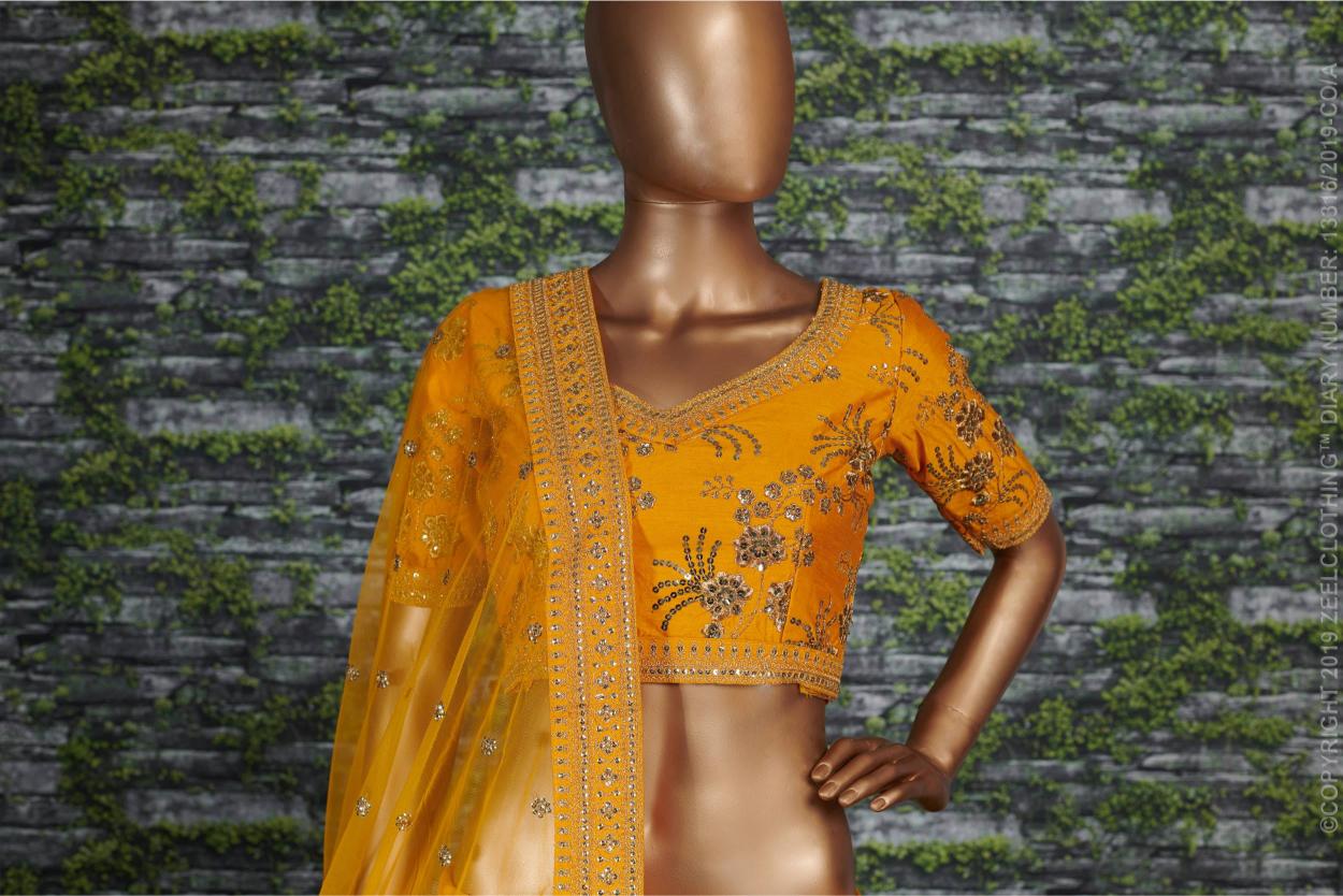 Yellow Thai Silk Lehenga Choli